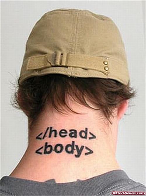 Head Body Html Tag Back Neck Tattoo