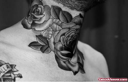 Rose Flower Neck Tattoos