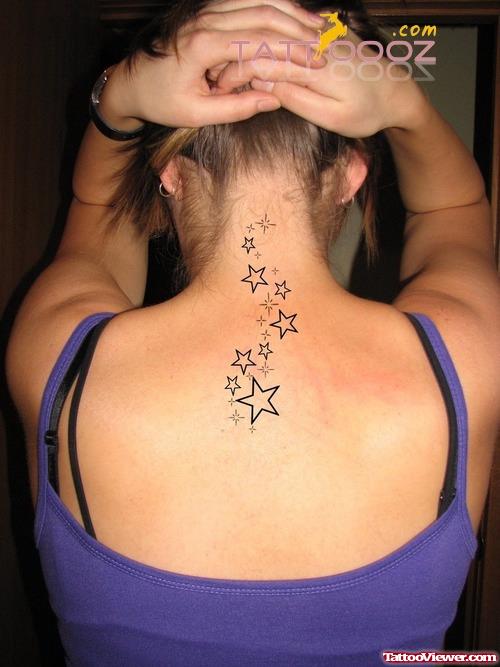 Best Stars Back Neck Tattoo For Girls