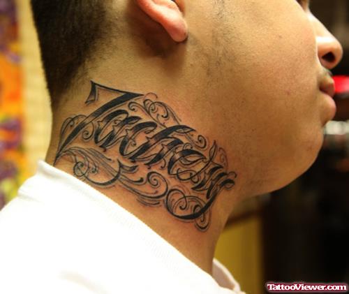 Jackery Side Neck Tattoo