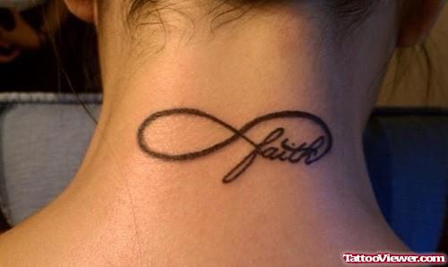 Infinity Faith Symbol Neck Tattoo