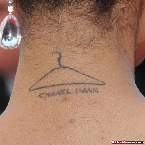 Chanel Iman Hanger Neck Tattoo