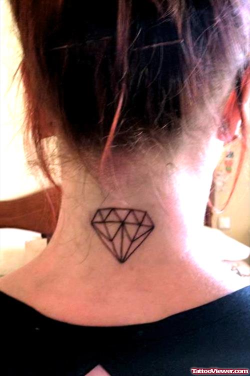 Outline Diamond Neck Tattoo