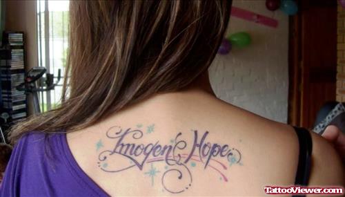 Imogen Hope Back Neck Tattoo