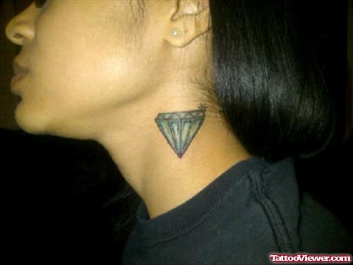 Diamond Side Neck Tattoo