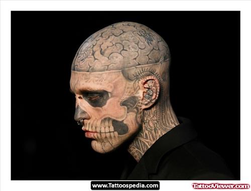 Biomechanical Neck Tattoo