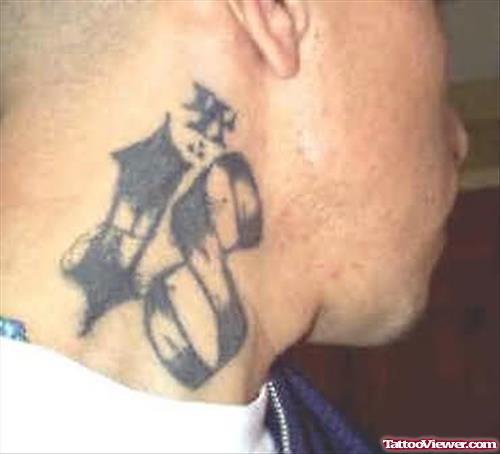 Neck Number Tattoo