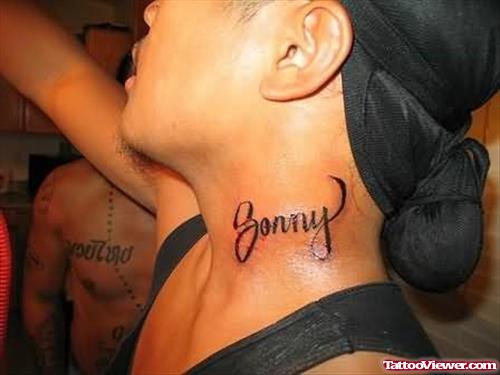 Awesome Neck Tattoo - Words