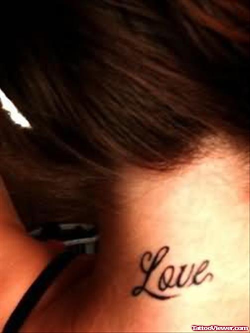 Love Tattoo On Neck