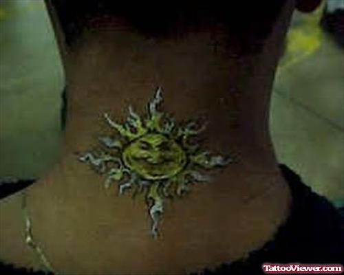 Hot Sun - Neck Tattoo