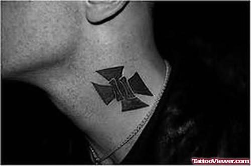 Cross Neck - Neck Tattoo