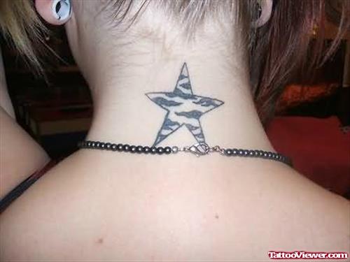 Elegant Star - Neck Tattoo