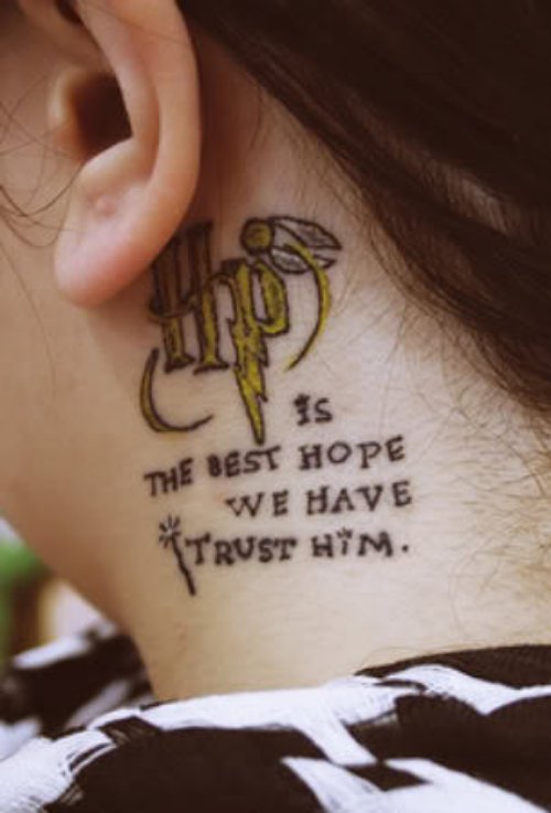 Hope Side Neck Tattoo