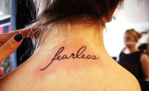 Fearless Word Neck Tattoo