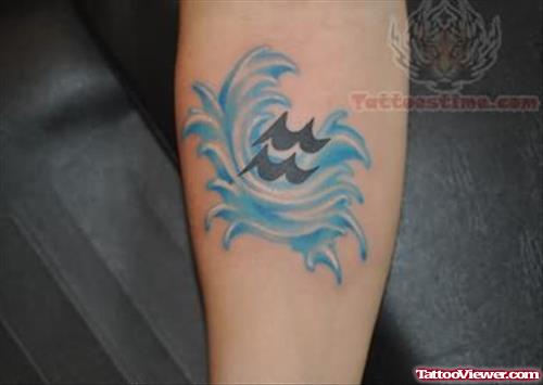 Ocean Blue Waves Tattoo