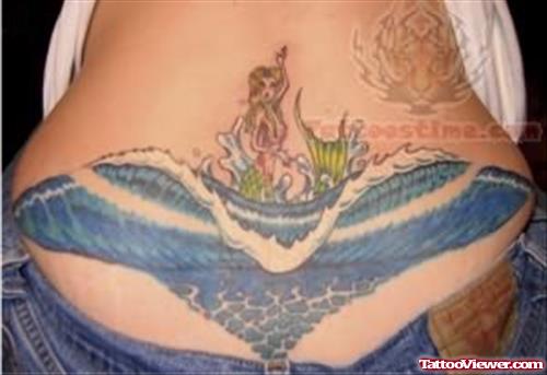 Ocean Tattoos On Back Waist