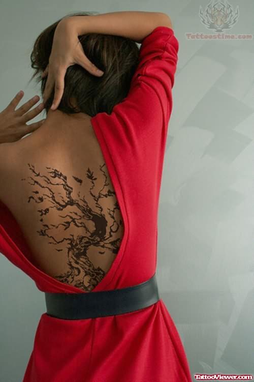 Ocean Tree Tattoo On Back