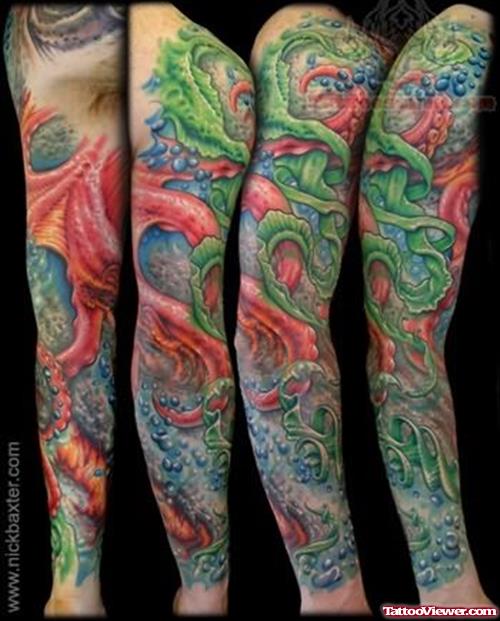 Ocean Full Sleeve Tattoos