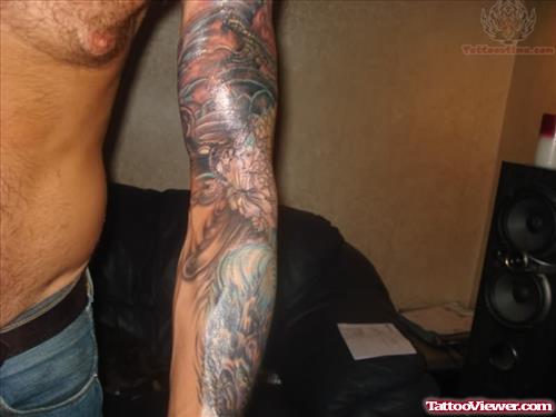 Ocean Tattoo On Full Arm