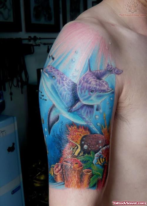 Awesome Ocean Tattoo On Bicep