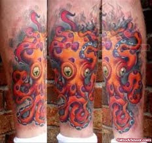 Octopus Tattoo On Leg