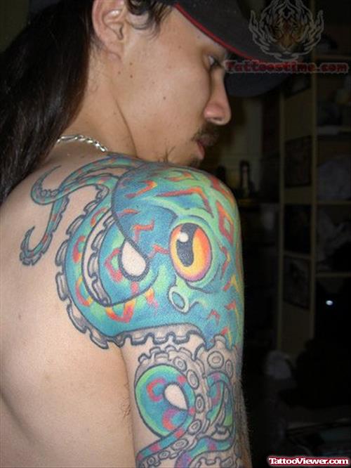 Octopus Blue Ink Tattoo