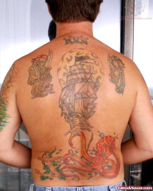 Back Body Octopus Tattoo