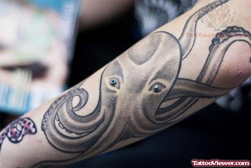 Octopus Grey Ink Tattoo