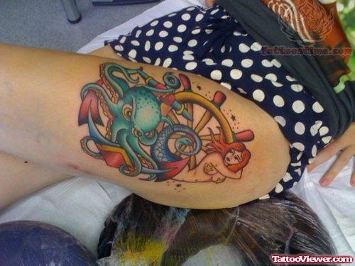 Octopus Tattoo For Young Girls