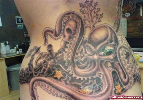 Octopus Lower Back Tattoo
