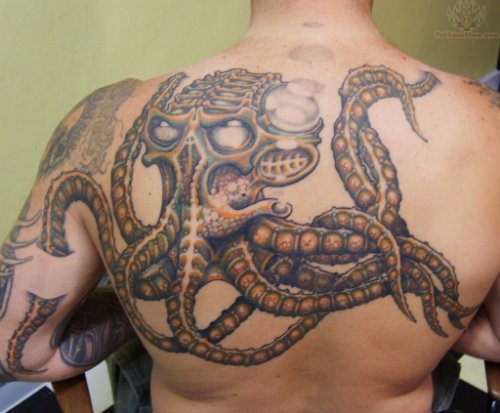 Octopus Back Body Tattoo