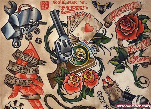 Old School Stingers Tattoo Designs