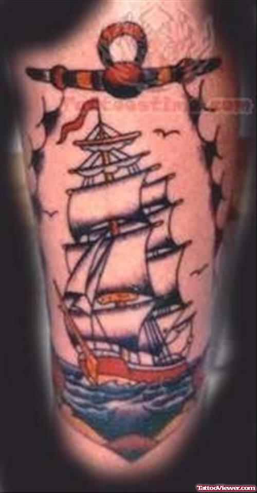 Old School Tattoo of a Ship