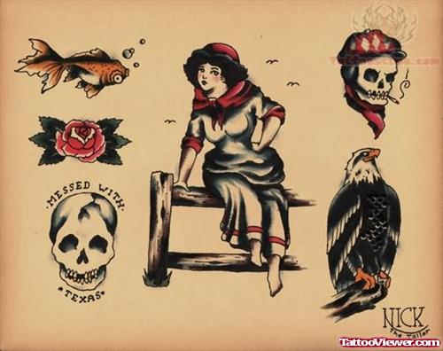 Old School Tattoo Flash Sample