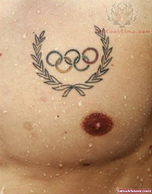 Beautiful Olympic Logo Tattoo On Chest