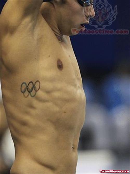 Olympic Tattoo On Rib For Boys