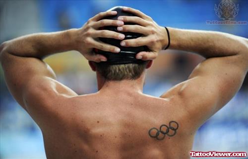 Olympic Rings Tattoos On Back Shoulder