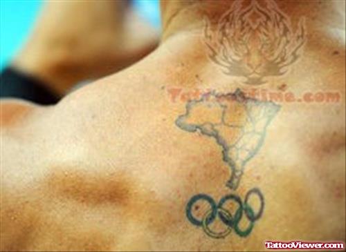Olympic Rings And Brazil Map Tattoo