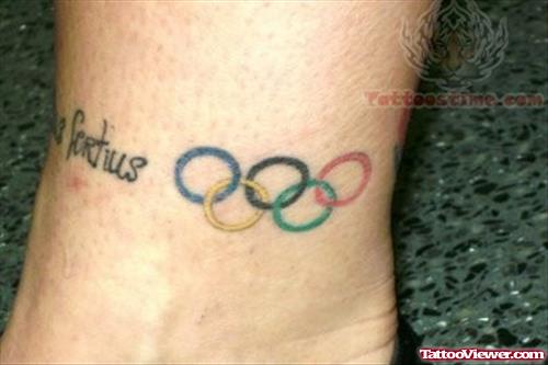 Olympic Rings Tattoos On Ankle