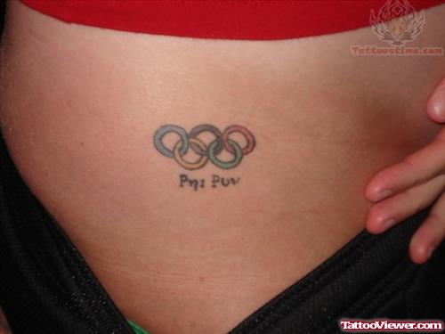 Tiny Olympic Color Ink Tattoo