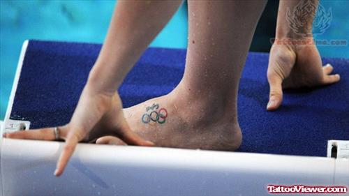 Olympic Rings Tattoo On Foot