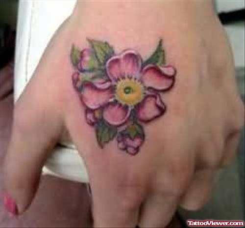 Orchid Flower Tattoo On Hand