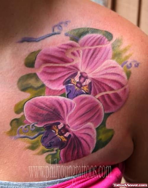 Trendy Orchid Flower Tattoo