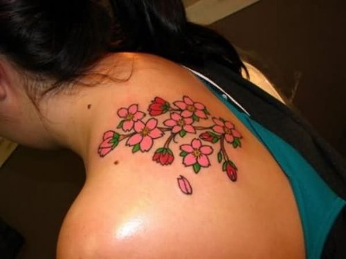 Color Flowers and Orchid Tattoo