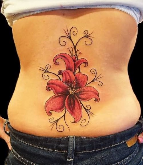 Beautiful Lowerback Orchid Tattoo