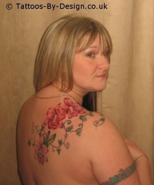 Beautiful Girl Back Body Orchid Tattoo