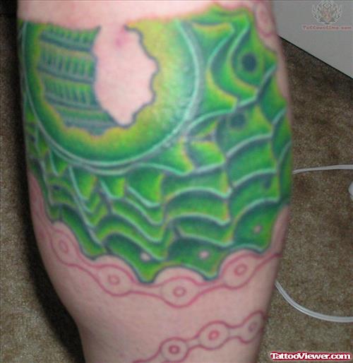 Granny Gear Tattoo On Leg