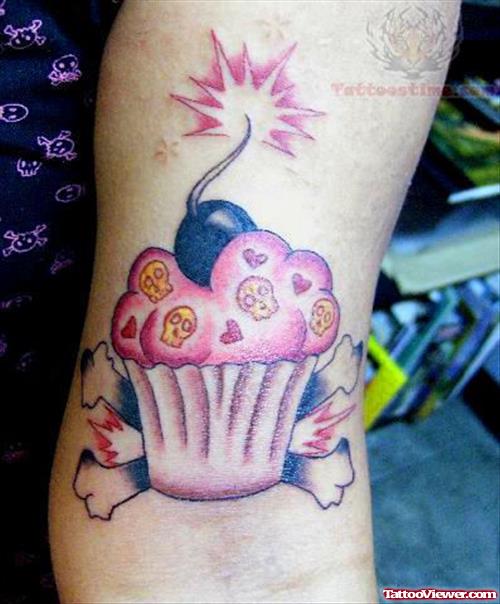 Wonderful Cup Cake Tattoo