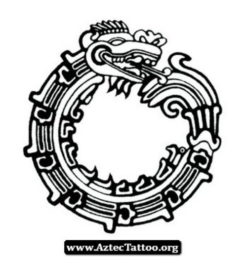 Beautiful Aztec Ouroboros Tattoo Design