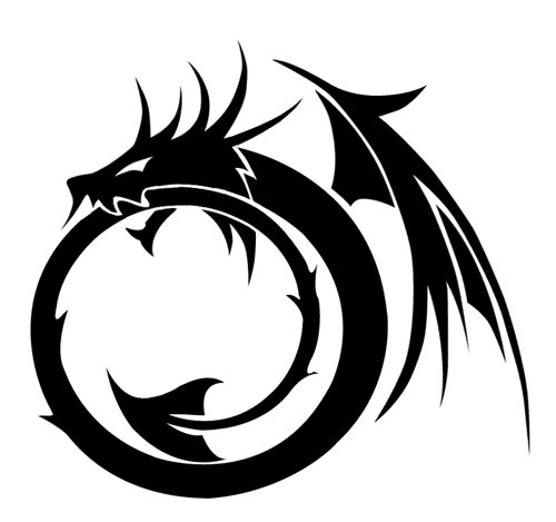 Awful Black Dragon Ouroboros Tattoo Design